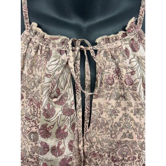 Drew Anthropologie Women Tier Dress Size Medium Pink Boho Keyhole Sleeveless New - Picture 4 of 11